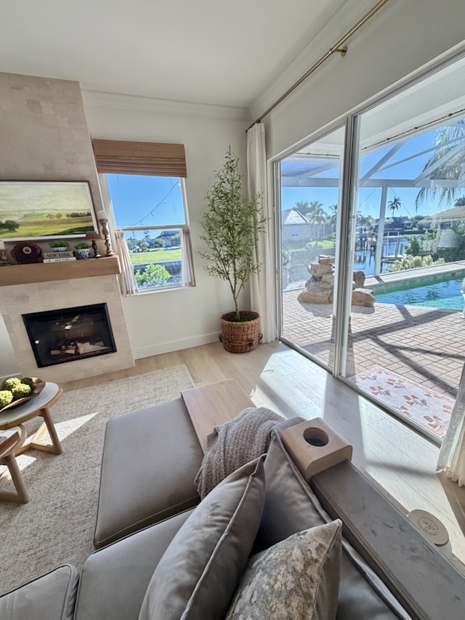 Family room, open to the pool