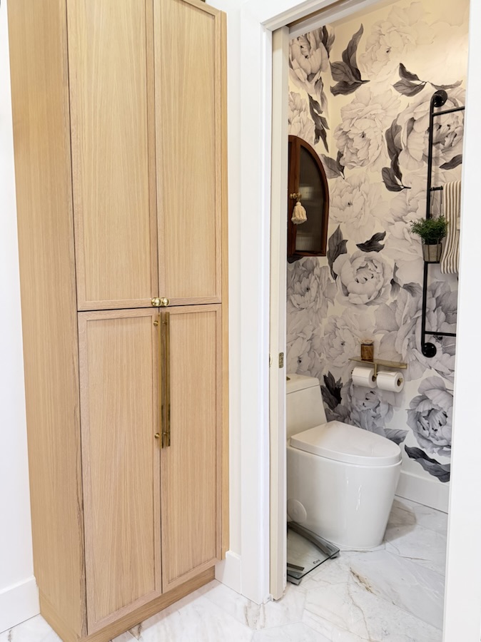 Wallpapered water closet